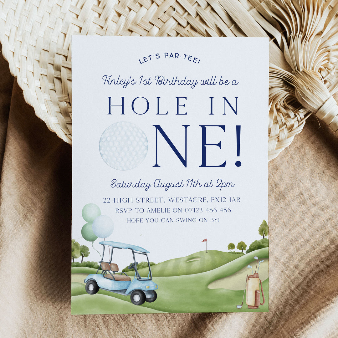 Hole In One First Birthday Invitation