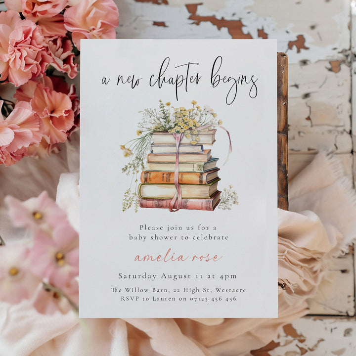 Simple New Chapter Begins Invitation