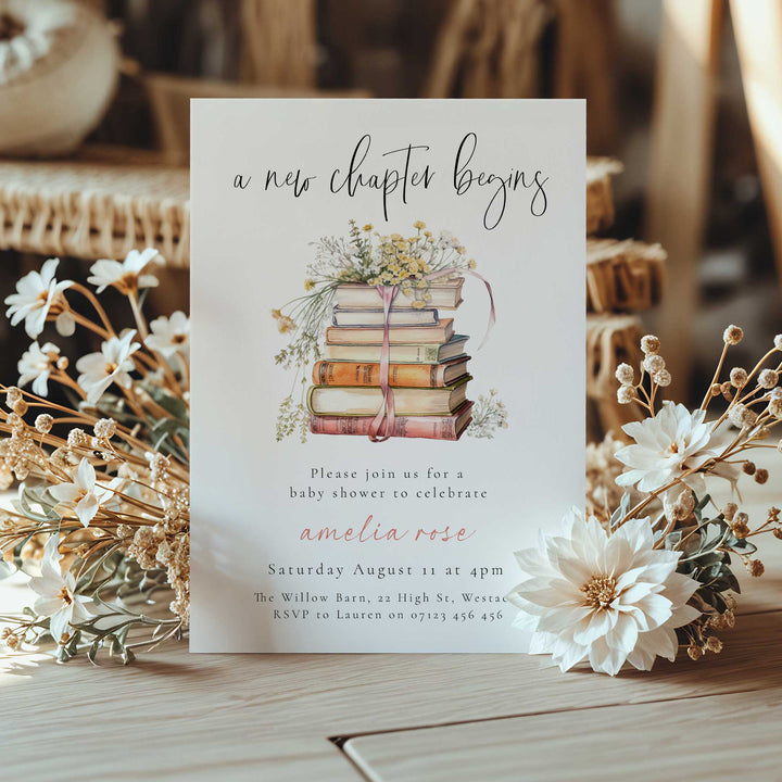 Simple New Chapter Begins Invitation