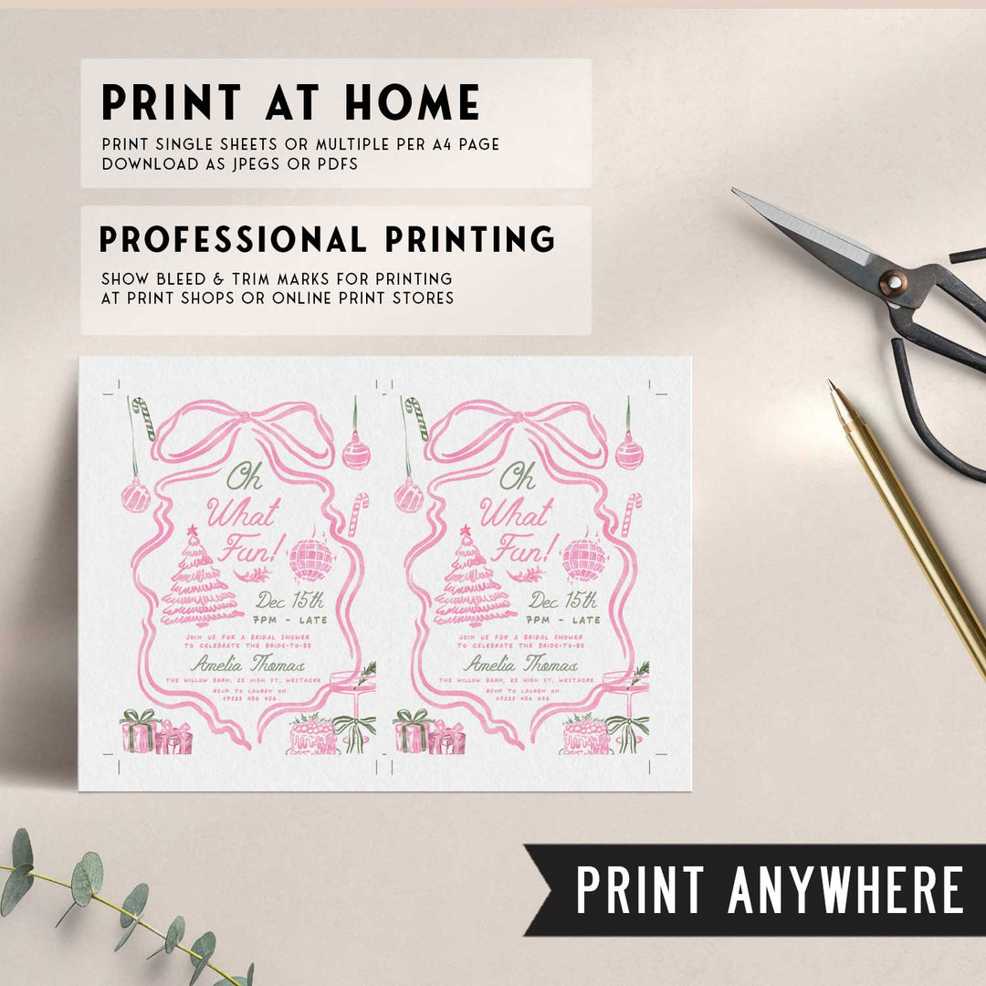 Pink Festive Bridal Shower Invitation