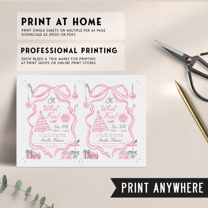 Pink Festive Bridal Shower Invitation