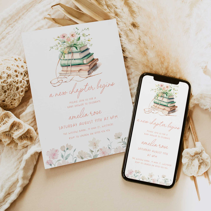 Pink New Chapter Begins Invitation