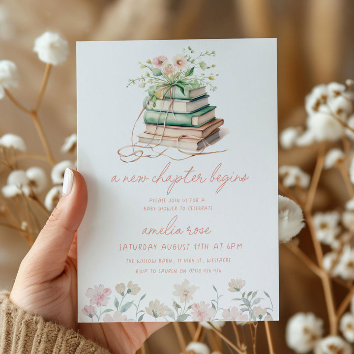 Pink New Chapter Begins Invitation