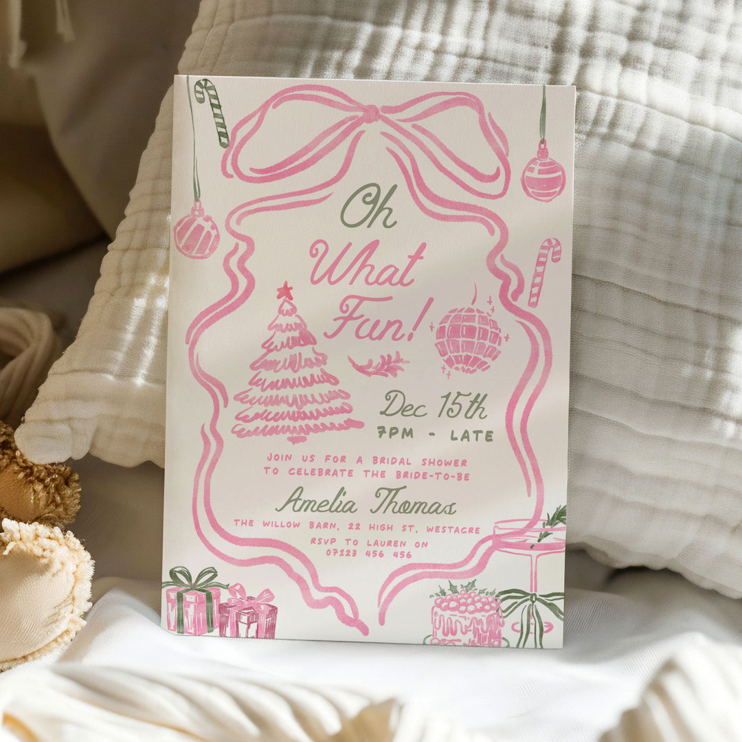 Pink Festive Bridal Shower Invitation