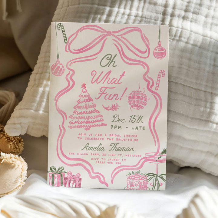 Pink Festive Bridal Shower Invitation