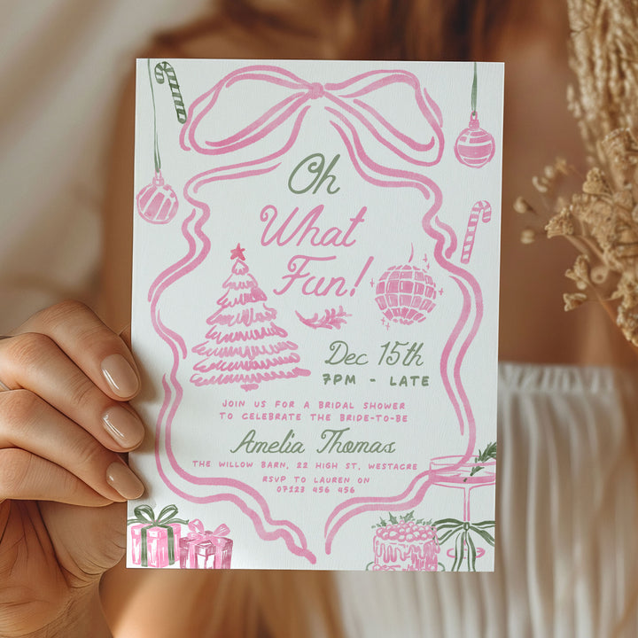 Pink Festive Bridal Shower Invitation