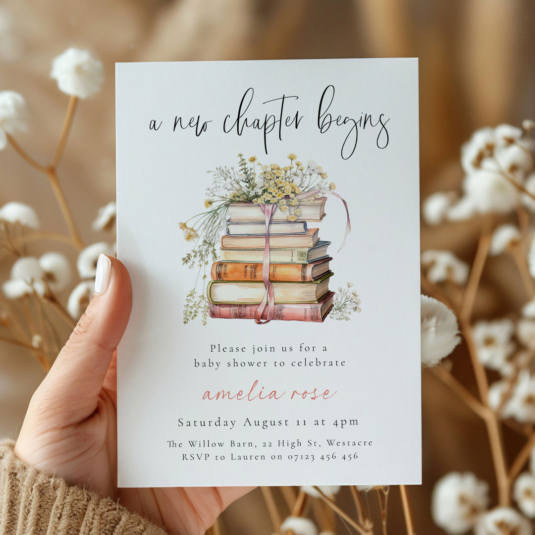 Simple New Chapter Begins Invitation