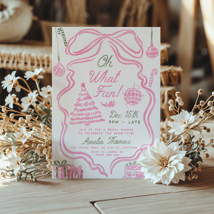 Pink Festive Bridal Shower Invitation