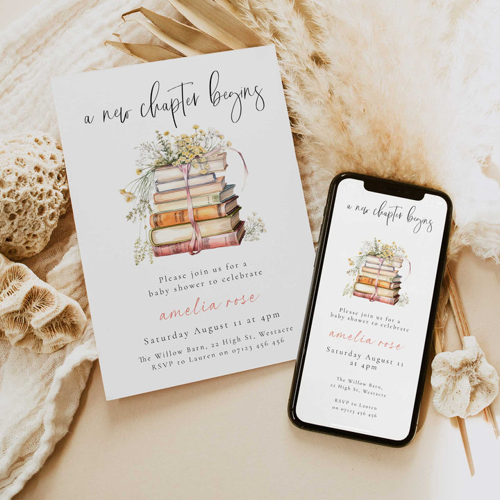 Simple New Chapter Begins Invitation