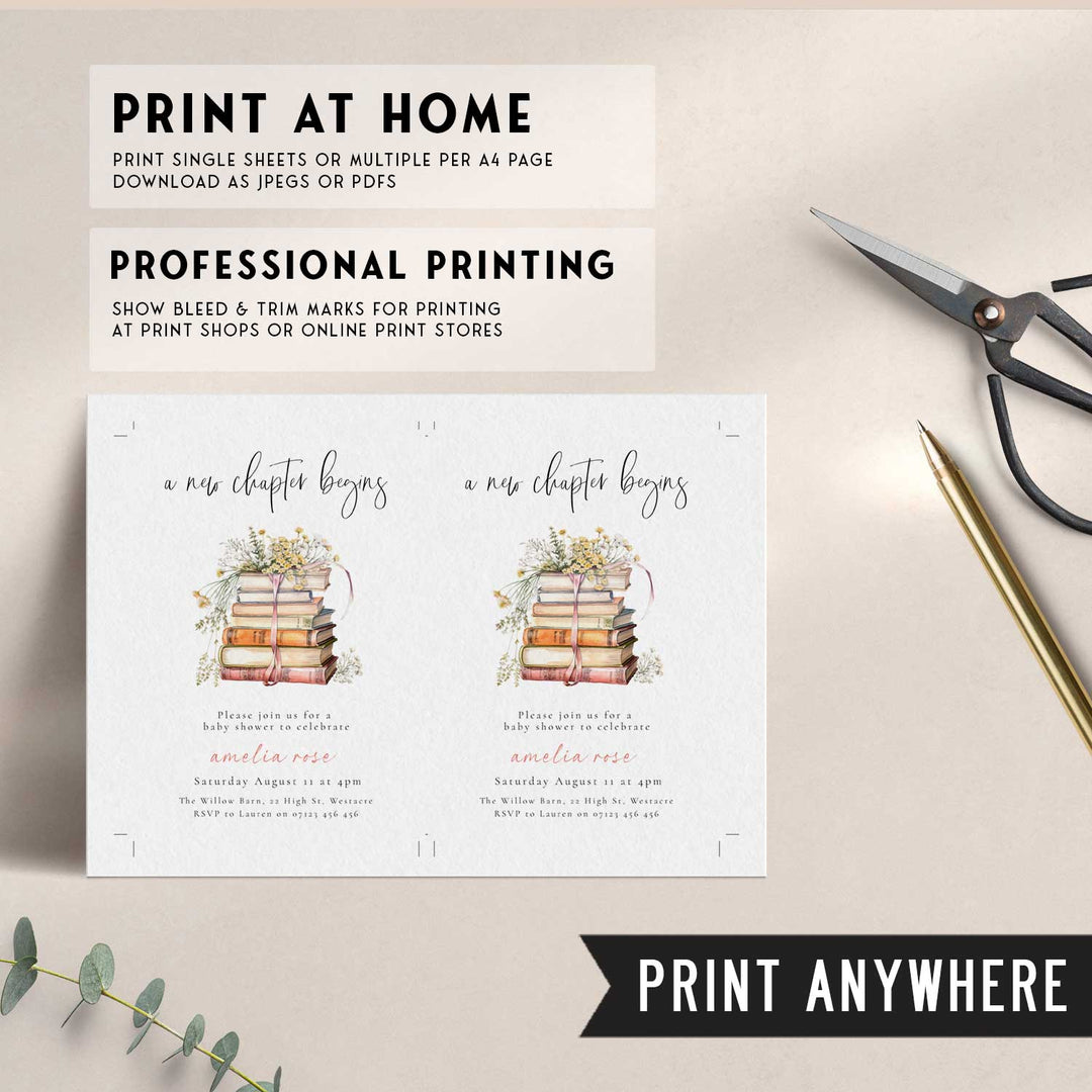 Simple New Chapter Begins Invitation