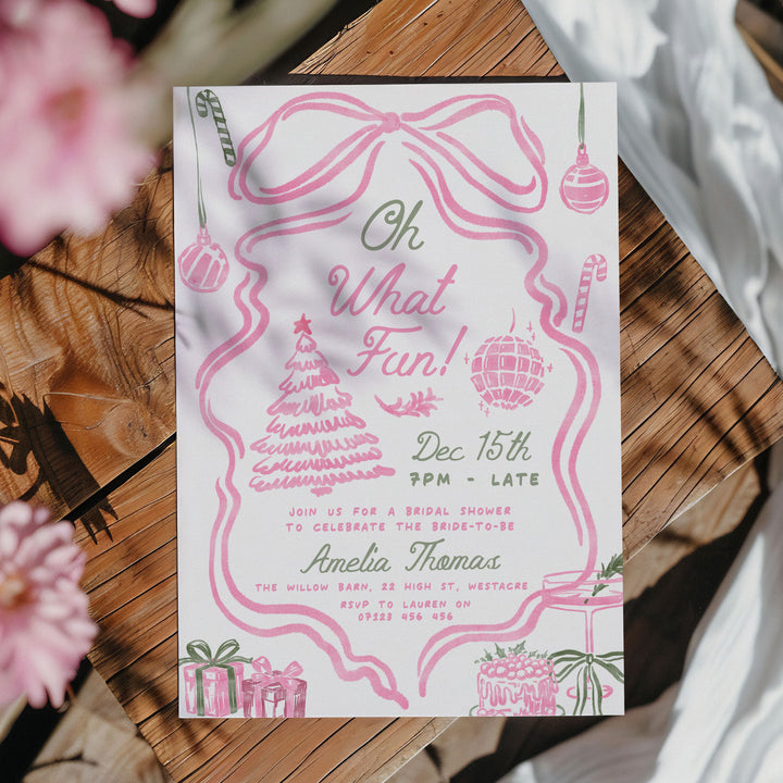 Pink Festive Bridal Shower Invitation
