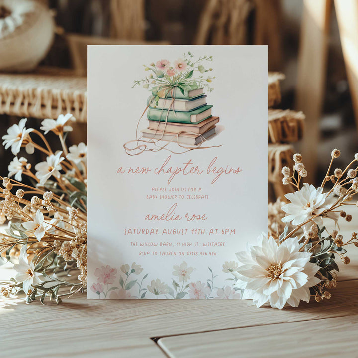 Pink New Chapter Begins Invitation