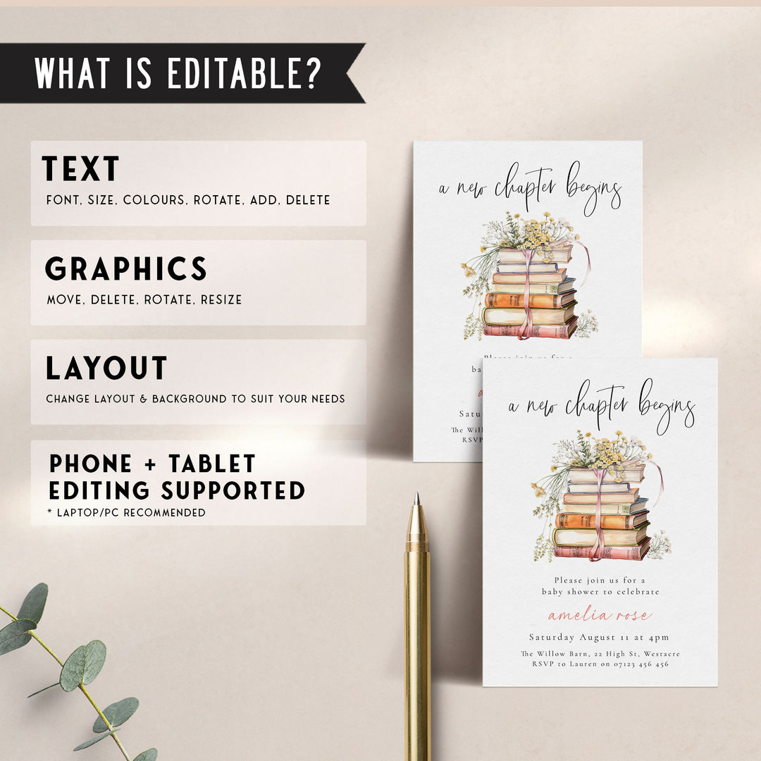 Simple New Chapter Begins Invitation