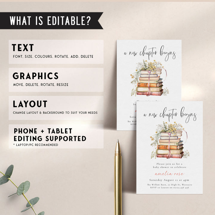 Simple New Chapter Begins Invitation