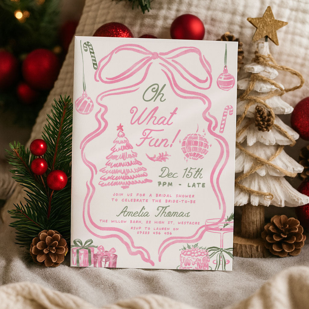 Pink Festive Bridal Shower Invitation