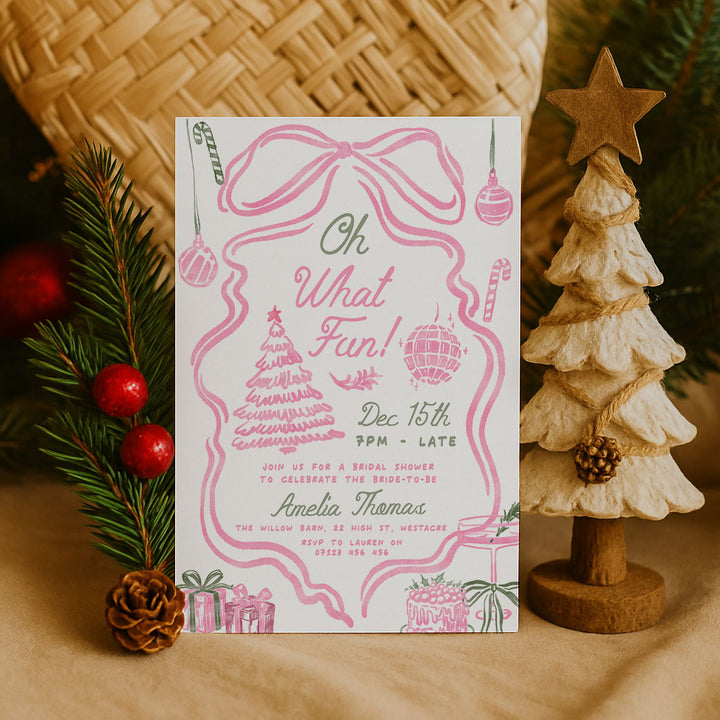 Pink Festive Bridal Shower Invitation