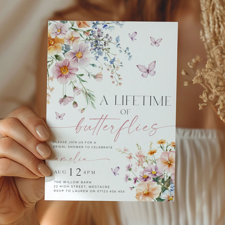 Wildflower Lifetime Of Butterflies Invitation