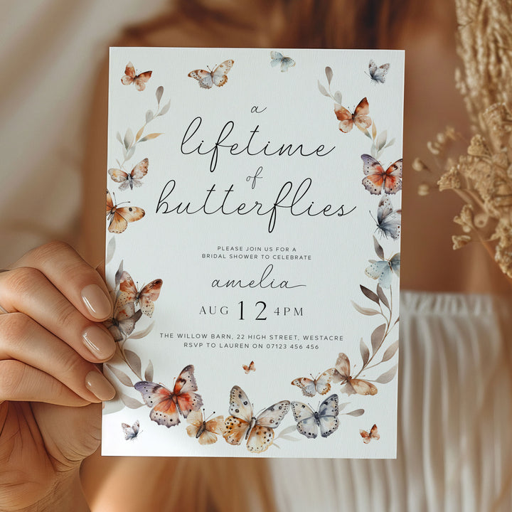 Monarch Lifetime Of Butterflies Bridal Invitation