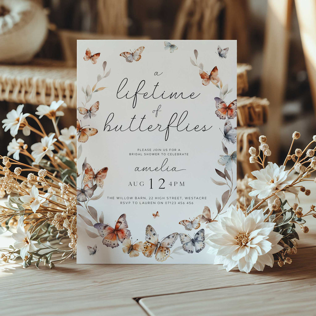Monarch Lifetime Of Butterflies Bridal Invitation