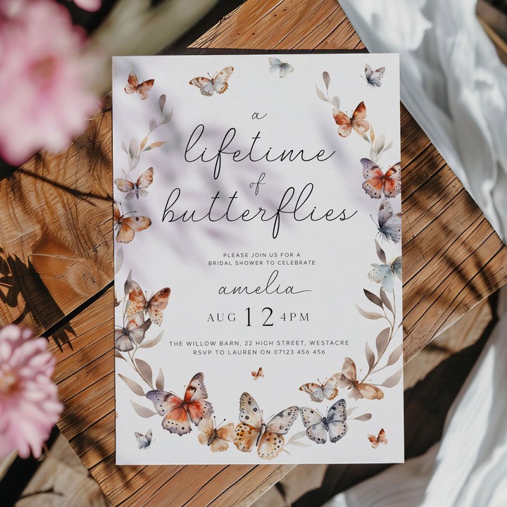 Monarch Lifetime Of Butterflies Bridal Invitation