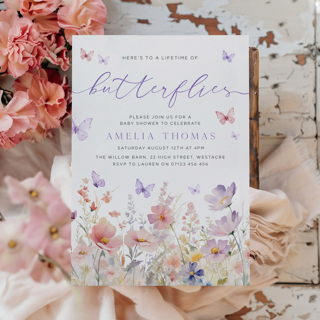 Lifetime Of Butterflies Invitation