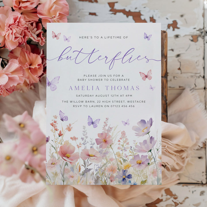 Lifetime Of Butterflies Invitation