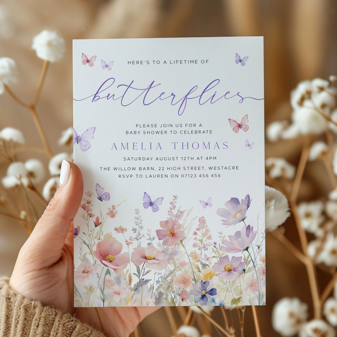 Lifetime Of Butterflies Invitation