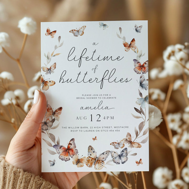 Monarch Lifetime Of Butterflies Bridal Invitation