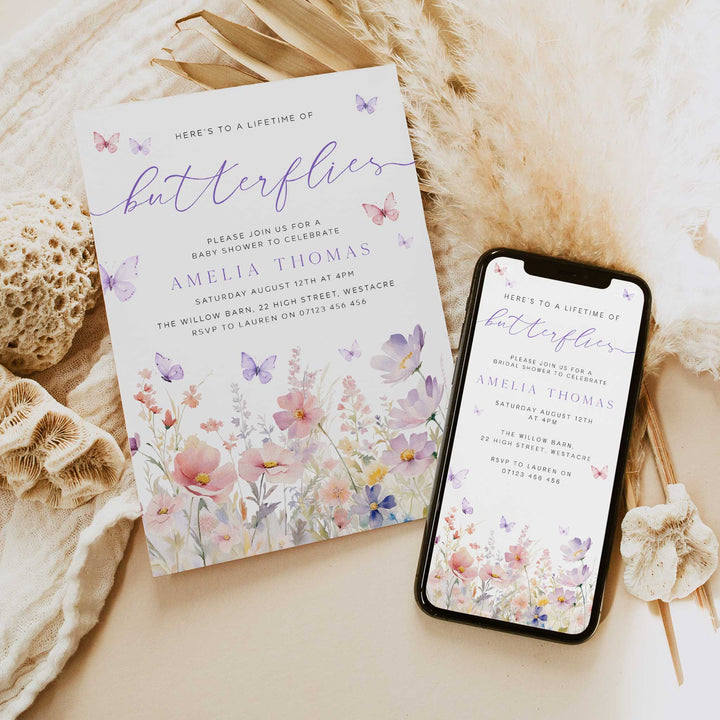 Lifetime Of Butterflies Invitation