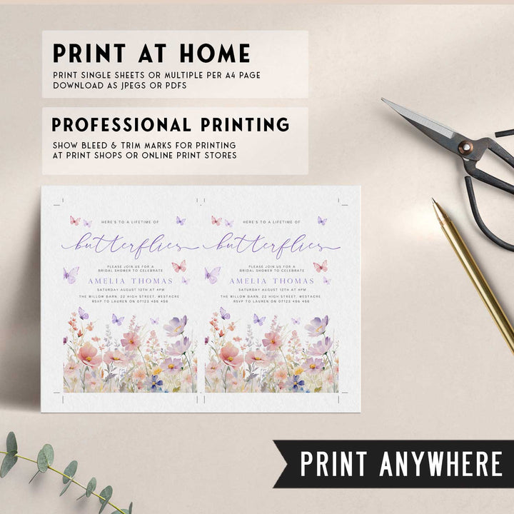 Lifetime Of Butterflies Invitation