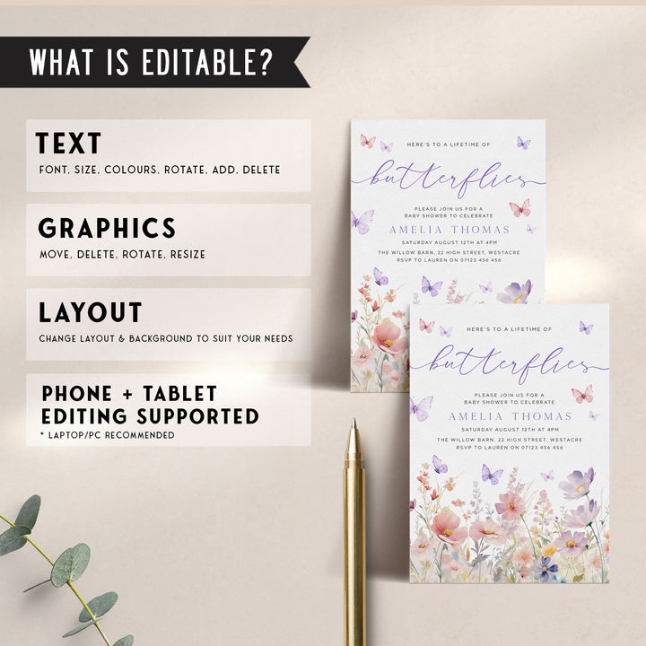 Lifetime Of Butterflies Invitation