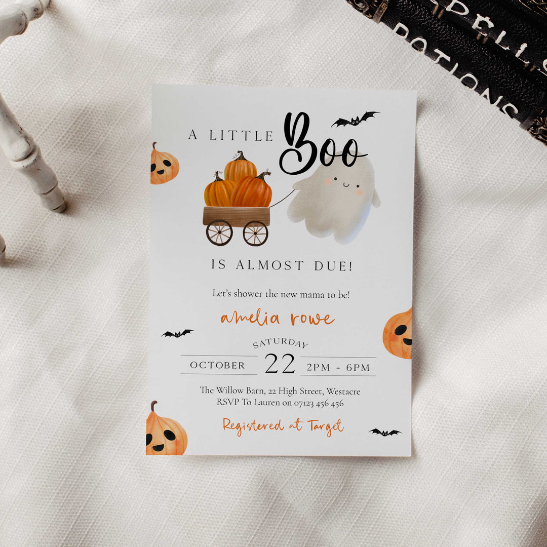Spooky Pumpkin Baby Shower Invitation