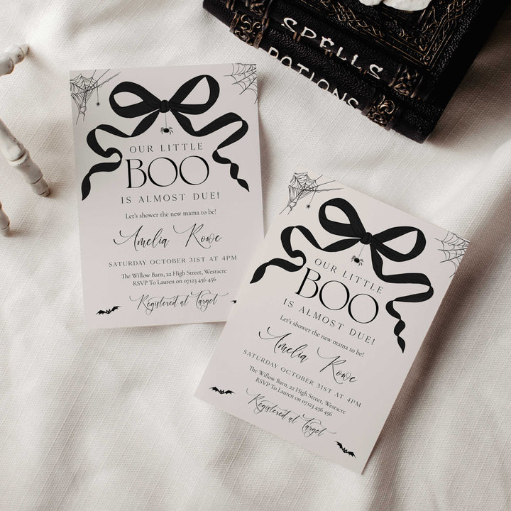 Spooky Bow Baby Shower Invitation