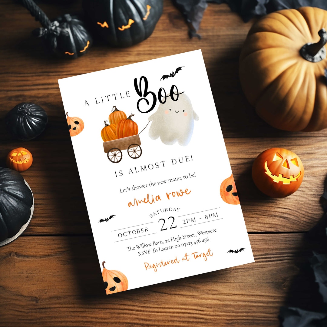 Spooky Pumpkin Baby Shower Invitation