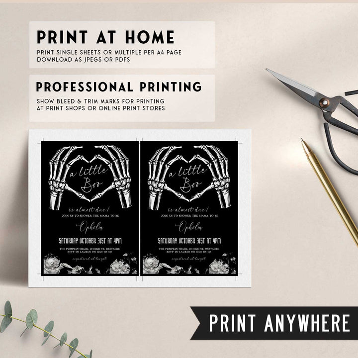 Skeleton Hands Baby Shower Invitation