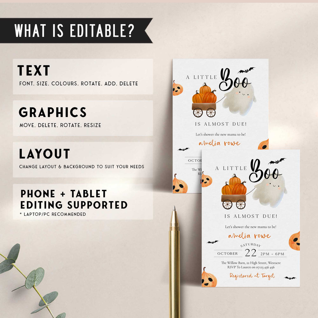 Spooky Pumpkin Baby Shower Invitation