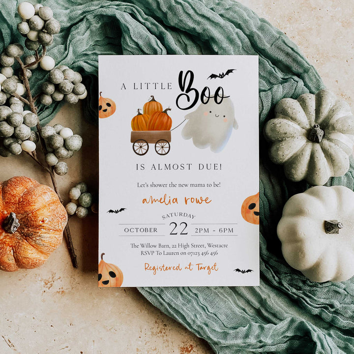 Spooky Pumpkin Baby Shower Invitation