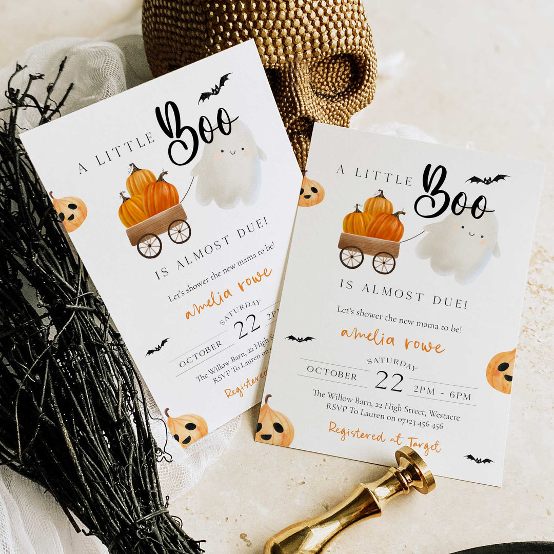 Spooky Pumpkin Baby Shower Invitation