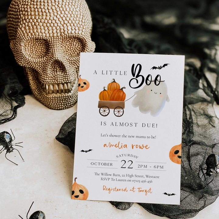 Spooky Pumpkin Baby Shower Invitation