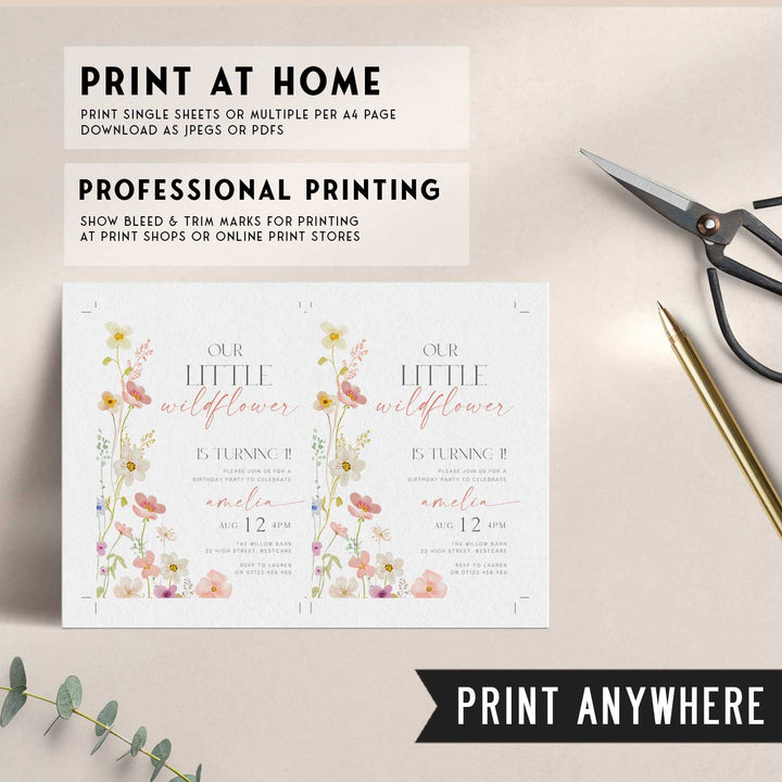 One Little Wildflower Invitation