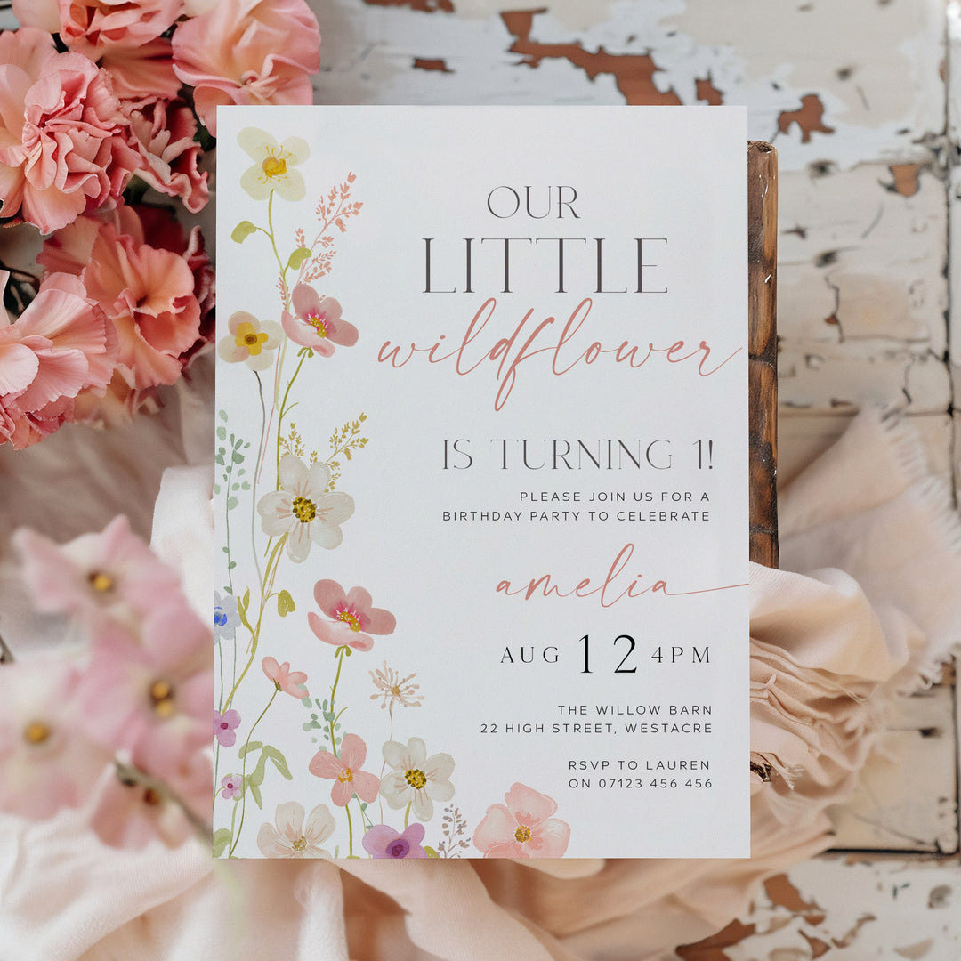 One Little Wildflower Invitation