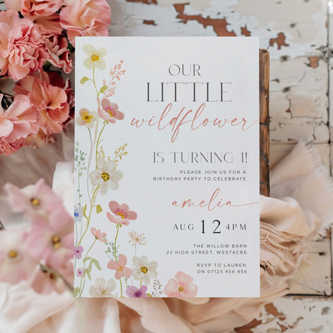 One Little Wildflower Invitation