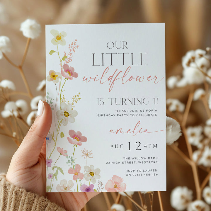 One Little Wildflower Invitation