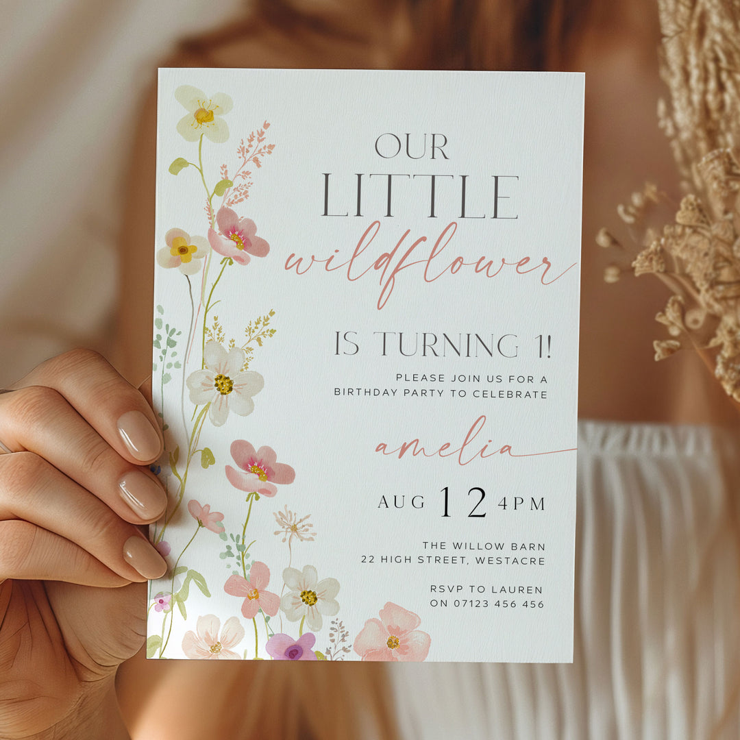One Little Wildflower Invitation