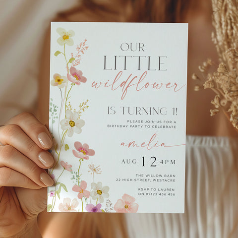 One Little Wildflower Invitation