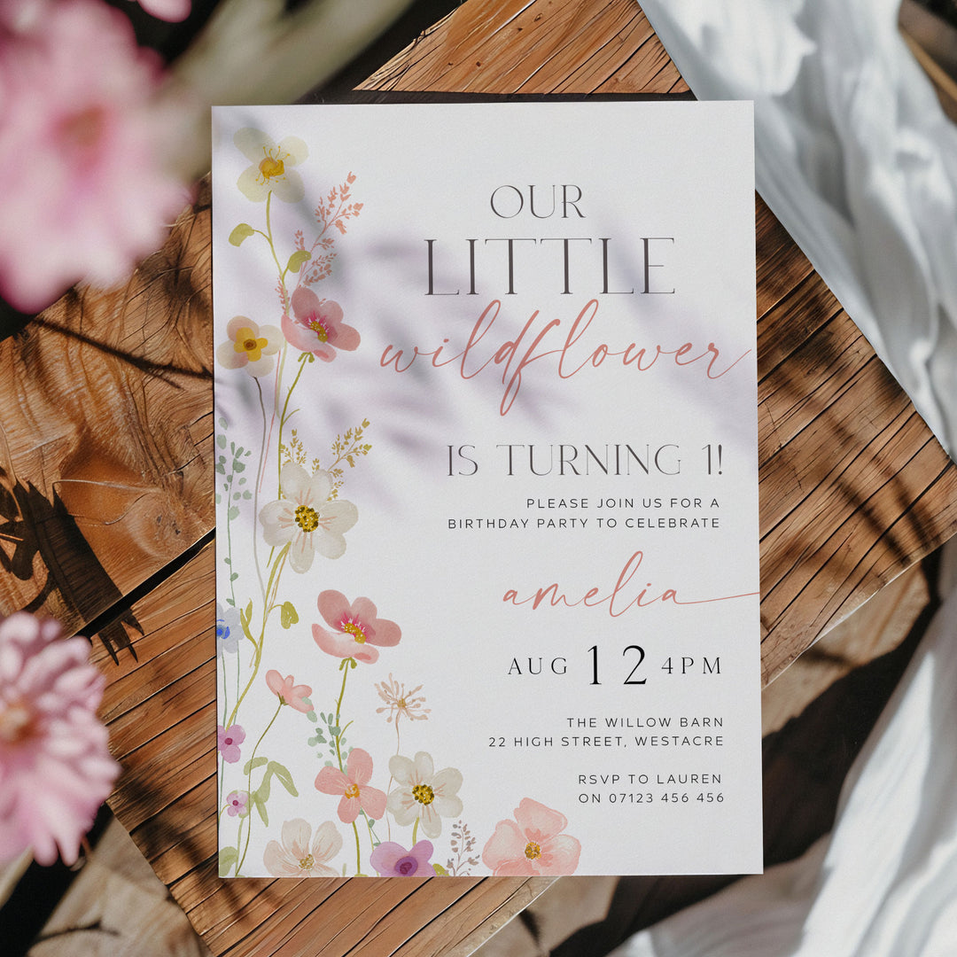 One Little Wildflower Invitation