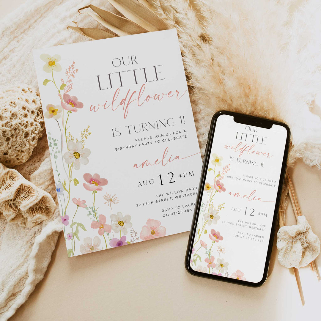 One Little Wildflower Invitation