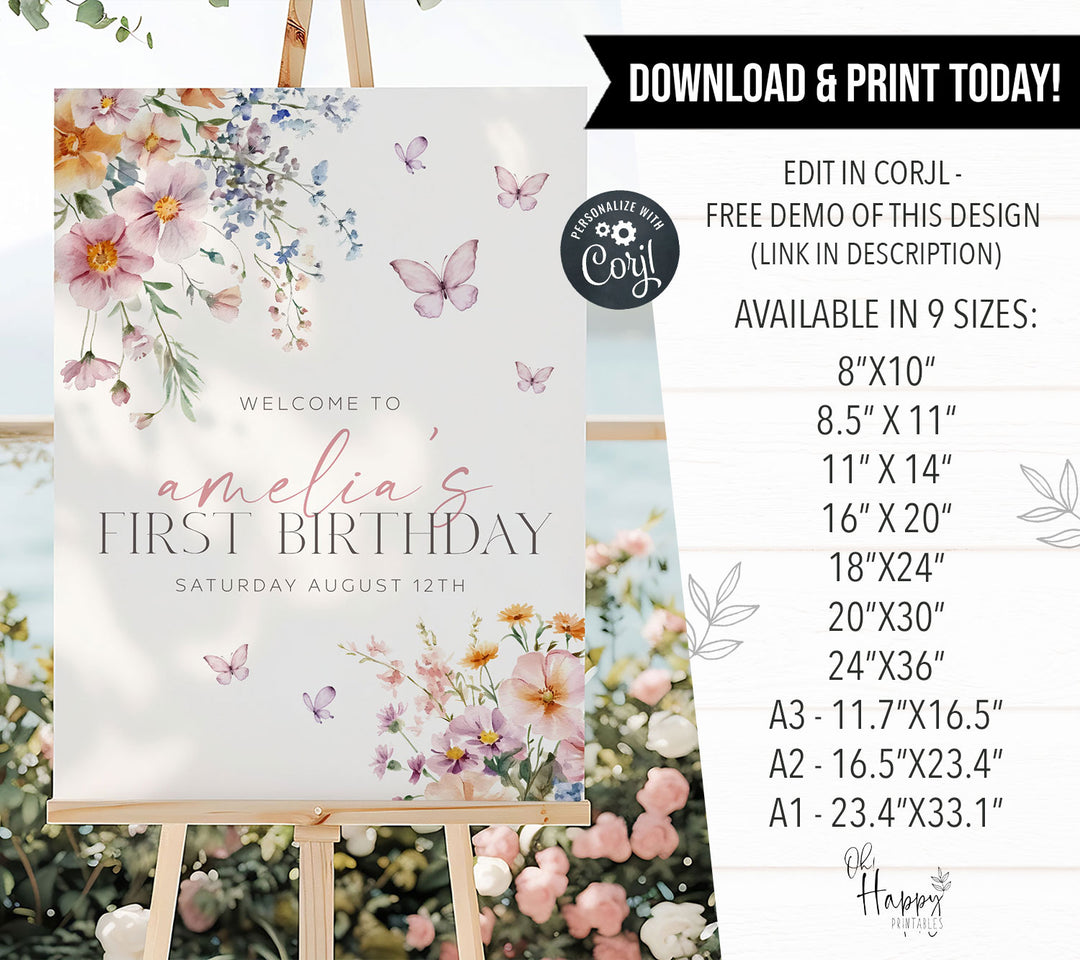 Little Wildflower Welcome Sign