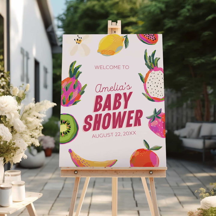Locally Grown Modern Baby Shower Welcome Sign