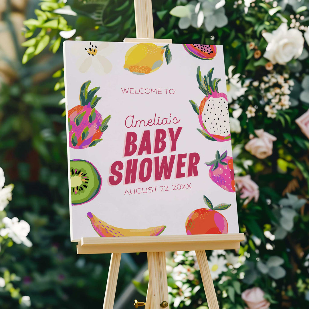 Locally Grown Modern Baby Shower Welcome Sign